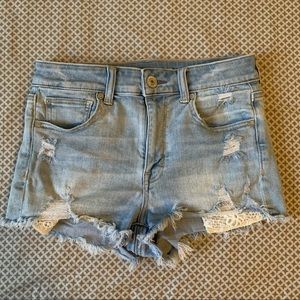 AEO hi-rise lace pocket shorties